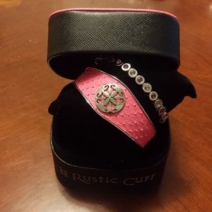 Rustic Cuff Pink Stone Bracelet ONLY